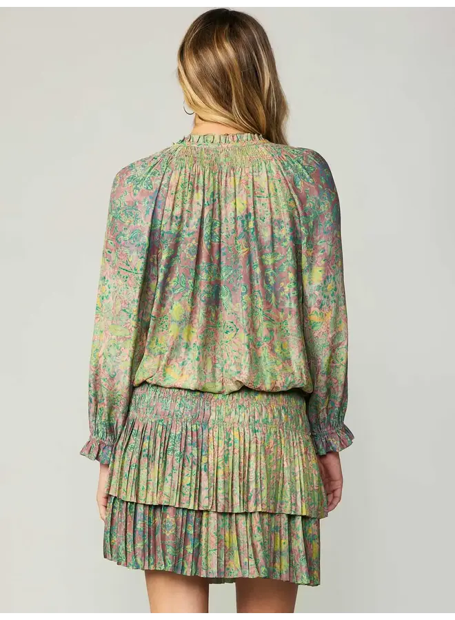 Andrea Abstract Pleated Mini Dress -