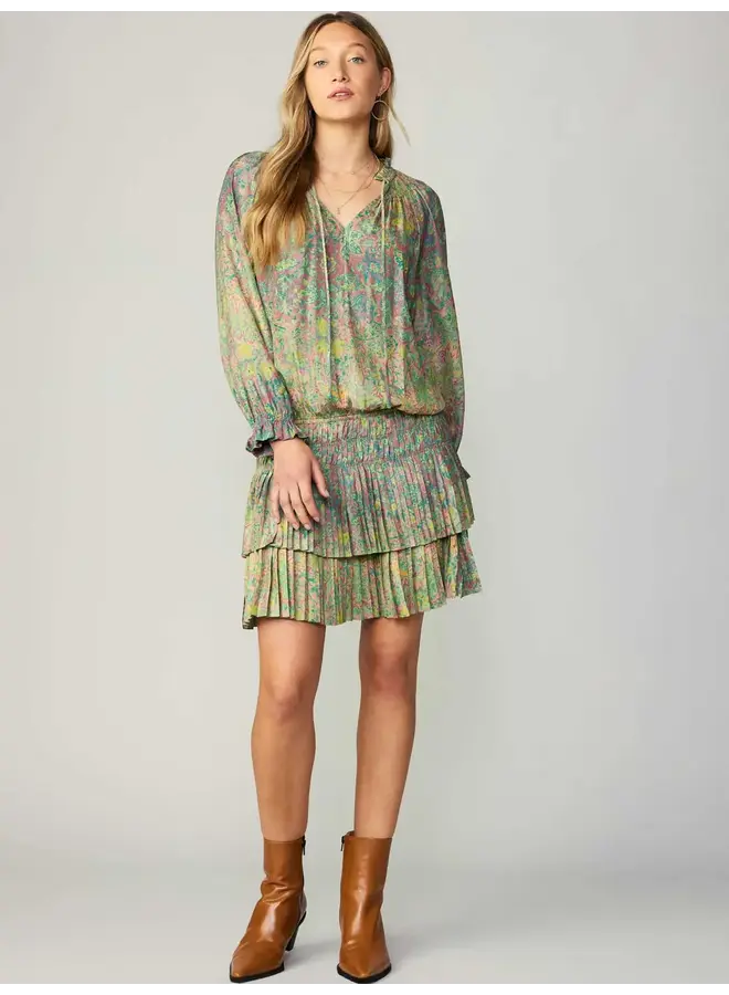 Andrea Abstract Pleated Mini Dress -