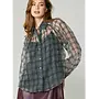 Plaid Sheer Blouse w/ Tank