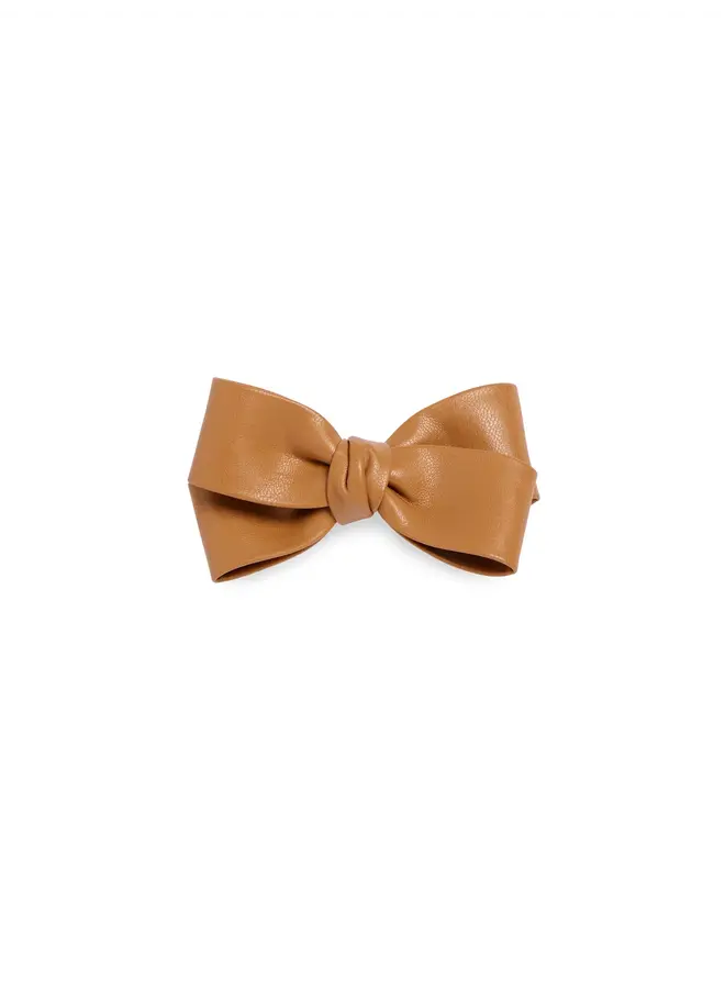Leather Bow Clip-