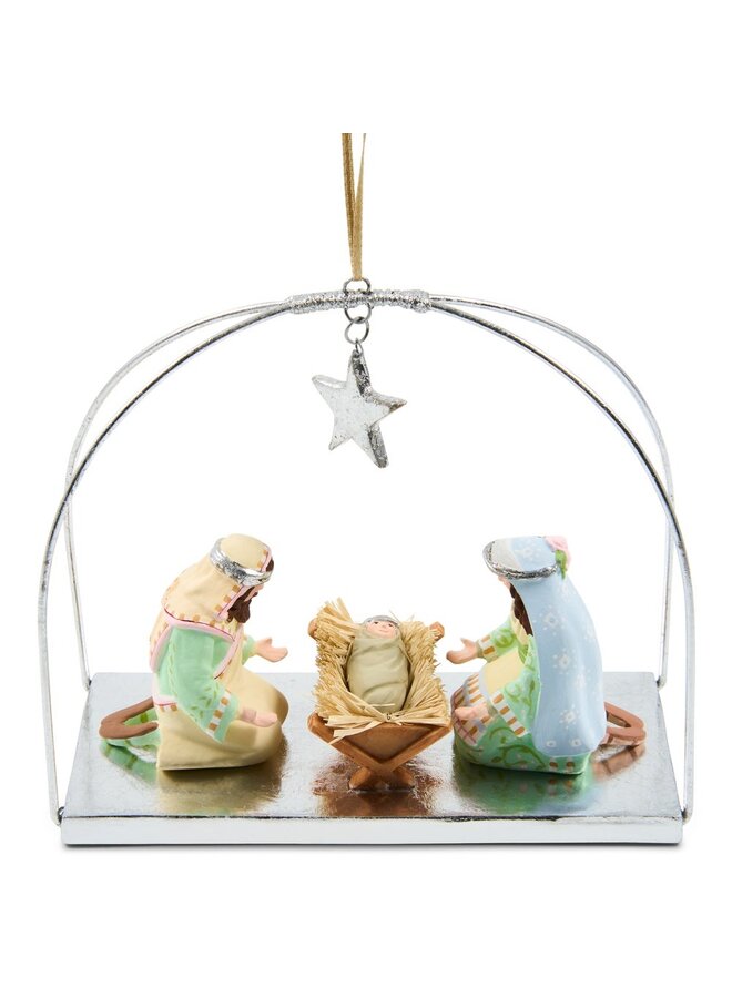 Patience Brewster Silver Nativity Holy Family Ornament