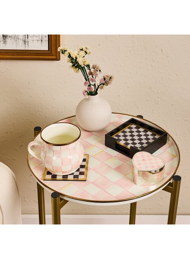 Courtly Check Glass Coasters, Set of 4
