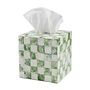 Sage Check Capiz Boutique Tissue Box Cover
