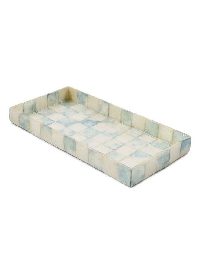 Sky Check Capiz Vanity Tray