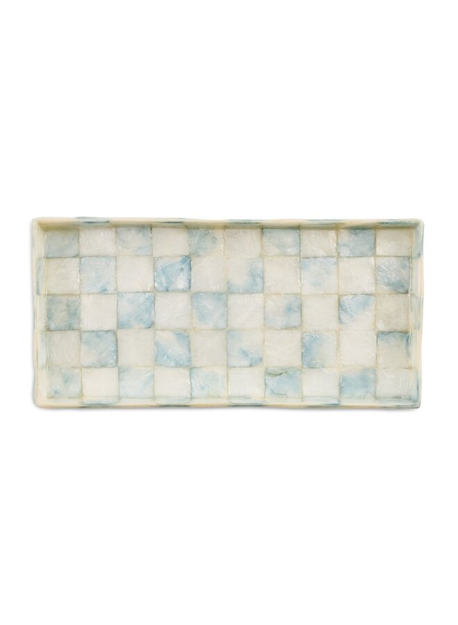 Sky Check Capiz Vanity Tray