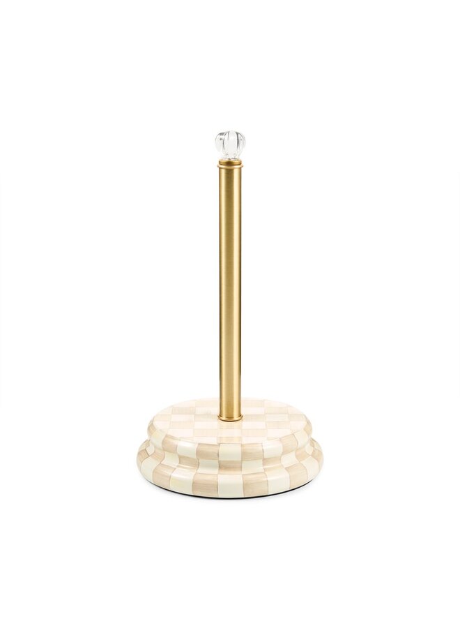 Mocha Check Paper Towel Holder