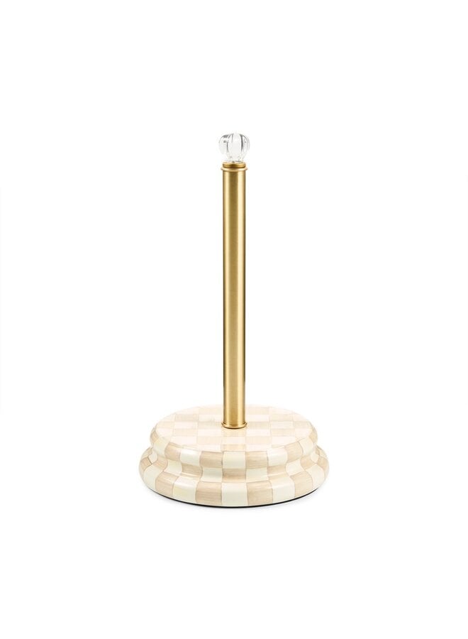 Mocha Check Paper Towel Holder