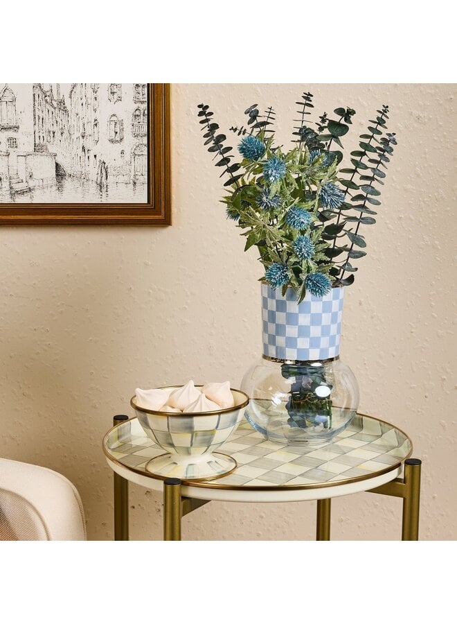 Sky Check Glass Vase
