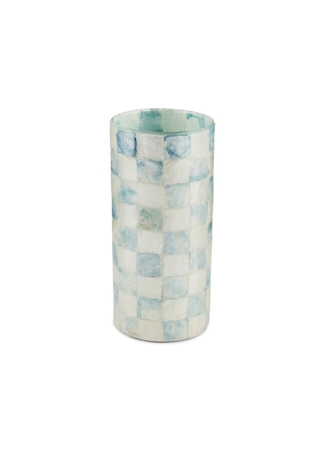 Sky Check Capiz Small Vase
