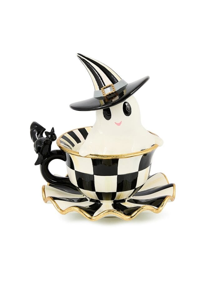 Courtly Check Teacup Ghost Decor