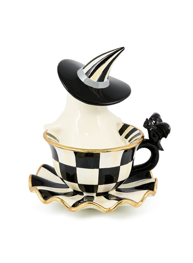 Courtly Check Teacup Ghost Decor