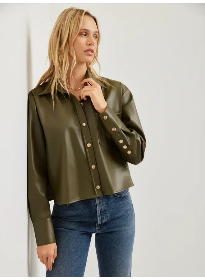 Victoria Faux Leather Top-