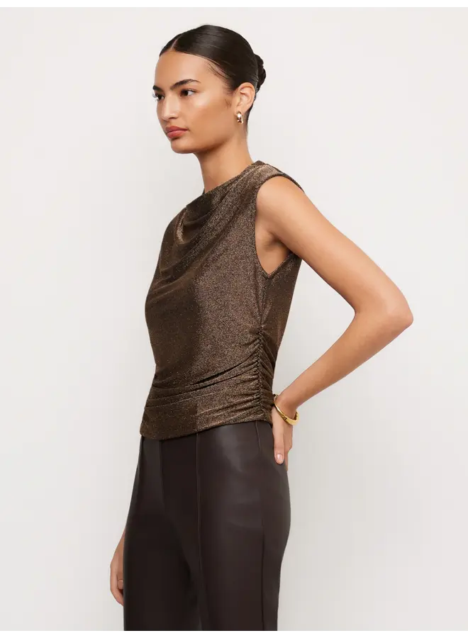 Paige Sleeveless Shirred Top-