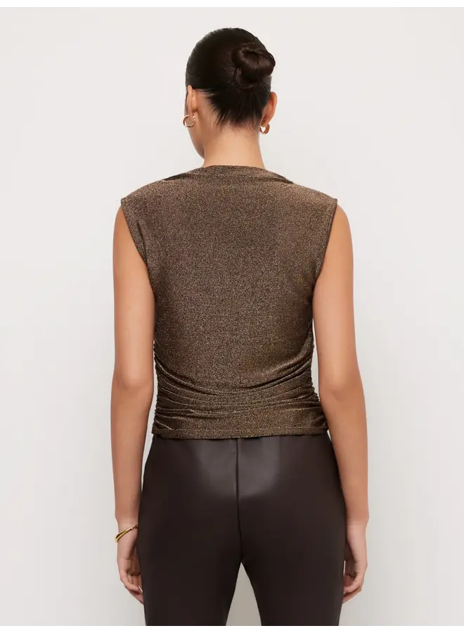 Paige Sleeveless Shirred Top-