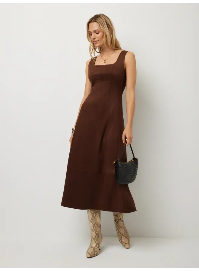 Madalyn Faux Suede Midi Dress-