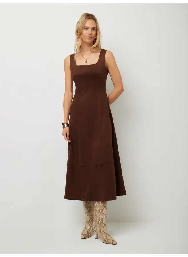 Madalyn Faux Suede Midi Dress-