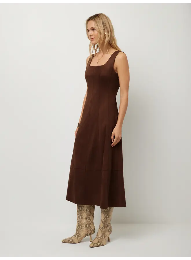 Madalyn Faux Suede Midi Dress-