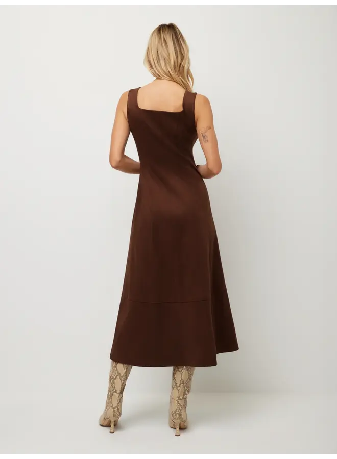 Madalyn Faux Suede Midi Dress-