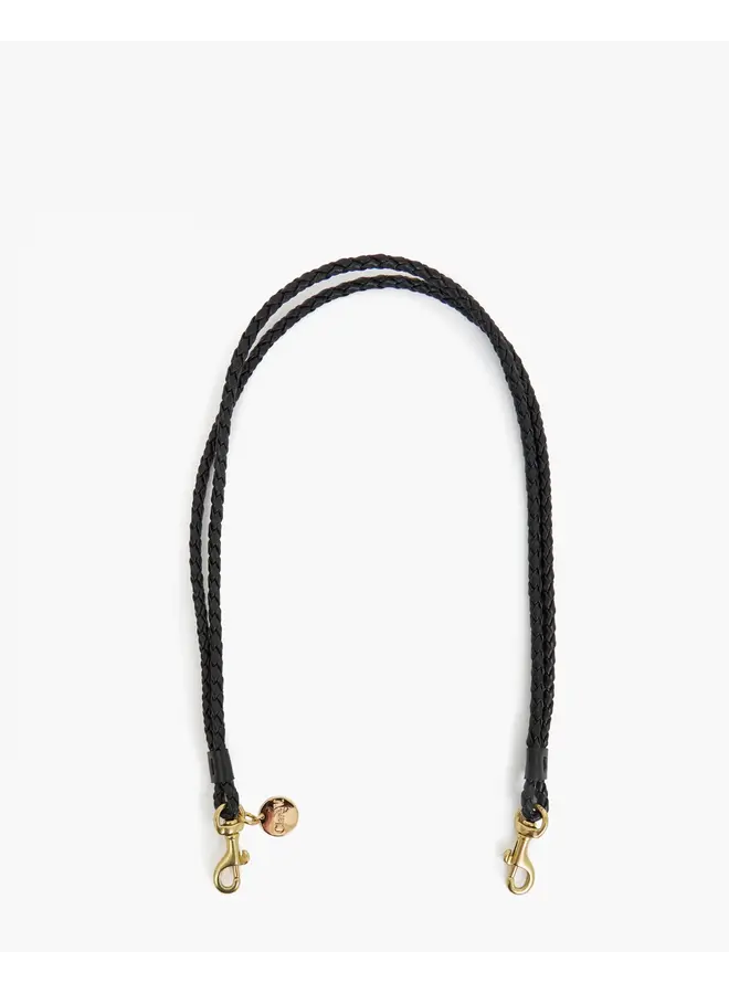 Black Petite Double Braid Shoulder Strap-Black