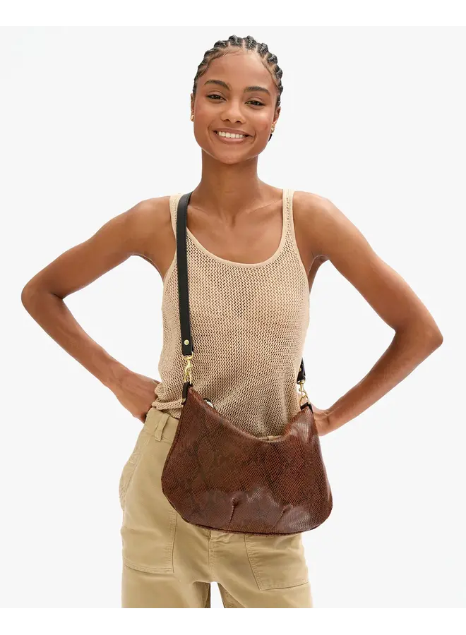Moyen Messenger - Auburn Embossed Python