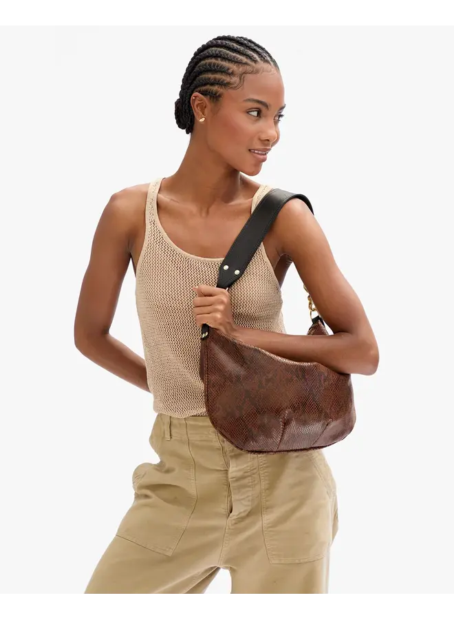 Moyen Messenger - Auburn Embossed Python
