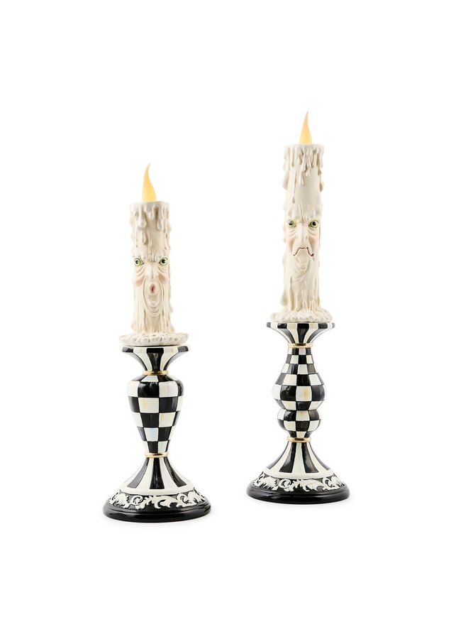 Haunted House Spooky Illuminated Candles, Set of 2