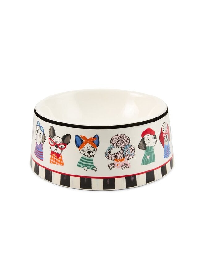 Courtly Check Ceramic Pet Dish