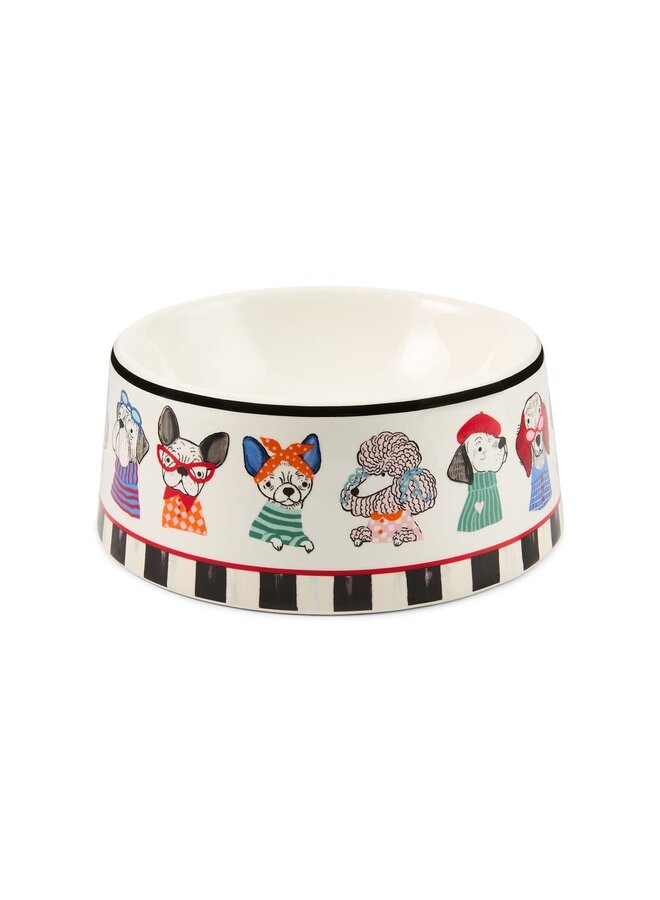 Courtly Check Ceramic Pet Dish