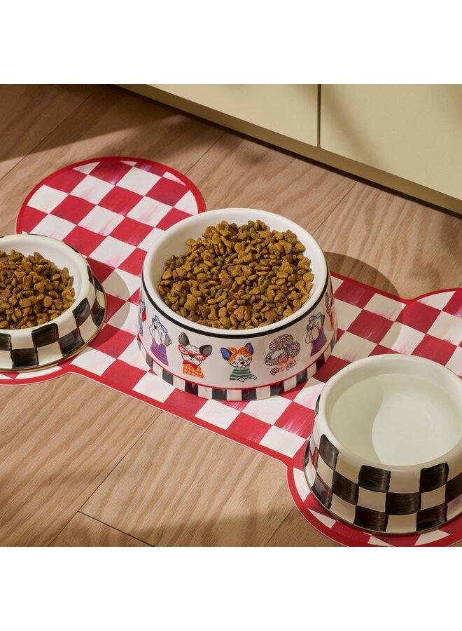 Courtly Check Ceramic Pet Dish