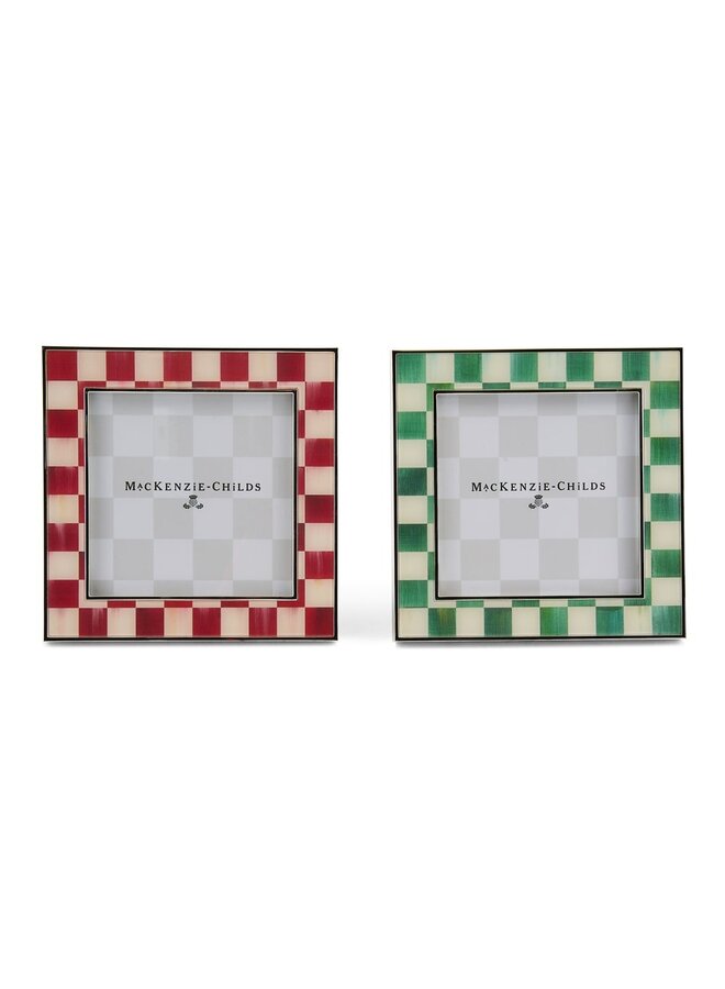 Cherry & Emerald Check Silver Plated Frames, Set of 2