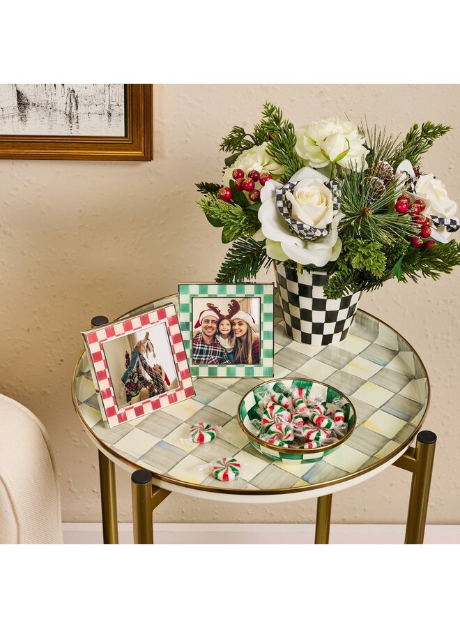 Cherry & Emerald Check Silver Plated Frames, Set of 2