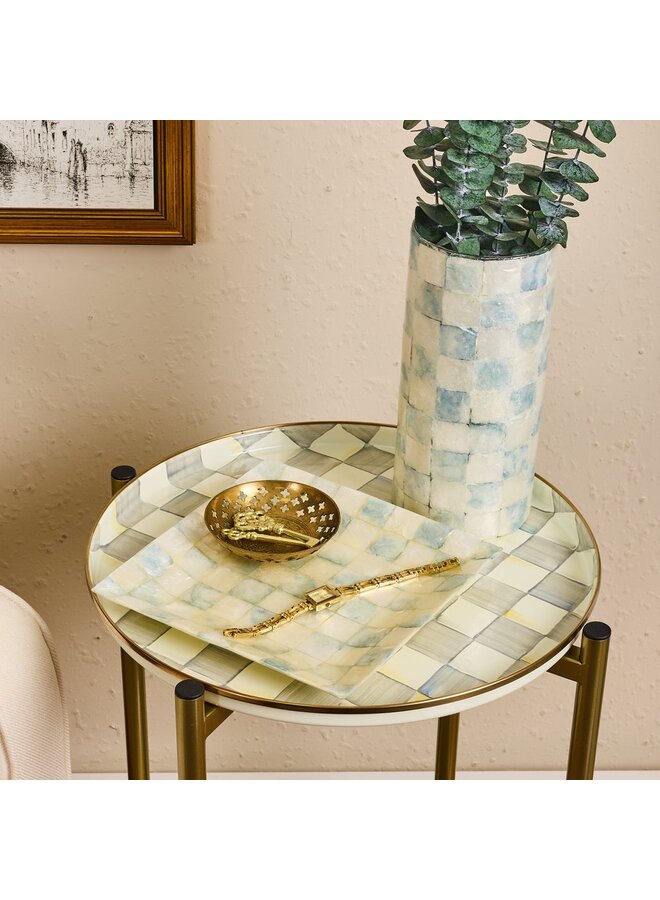 Sky Check Capiz Catchall Tray