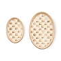 Mocha Check Oval Trinket Dishes, Set of 2