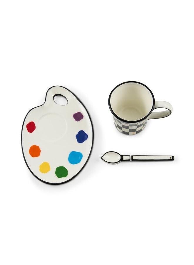 Artist Palette Mug & Saucer Set