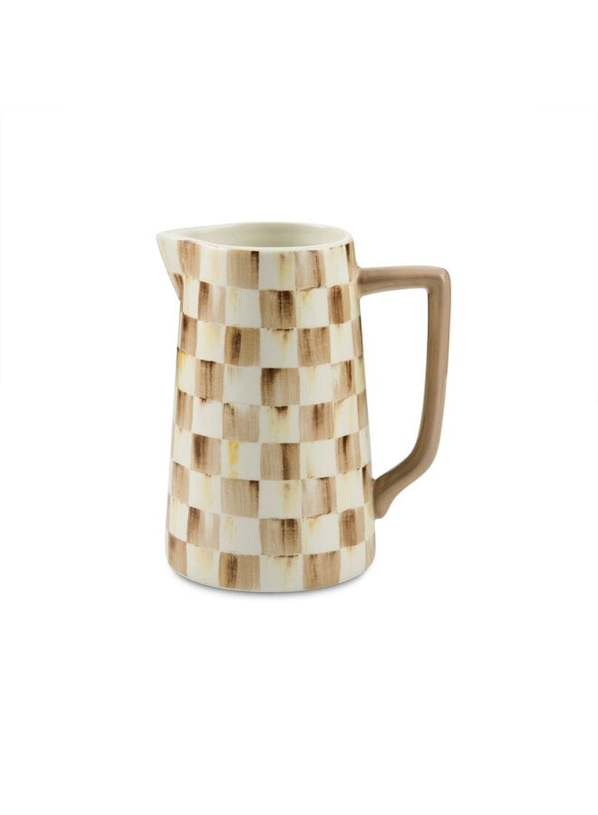 Mocha Check Farmhouse Pitcher