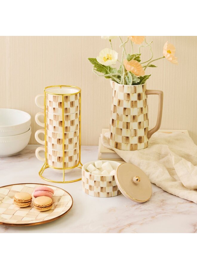 Mocha Check Farmhouse Pitcher