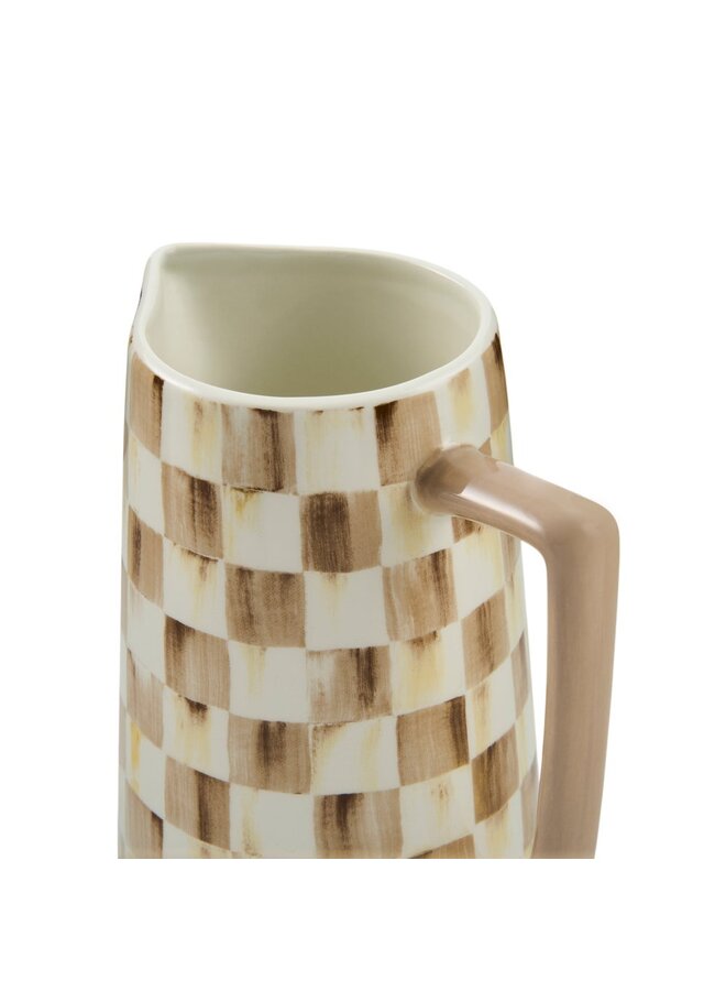 Mocha Check Farmhouse Pitcher