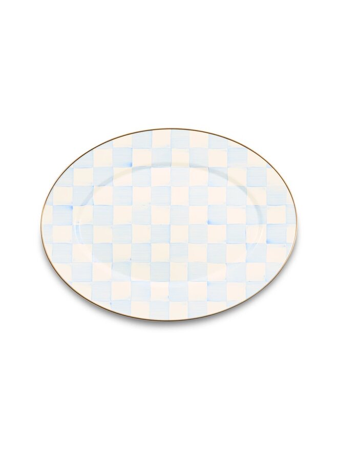 Sky Check Medium Oval Platter