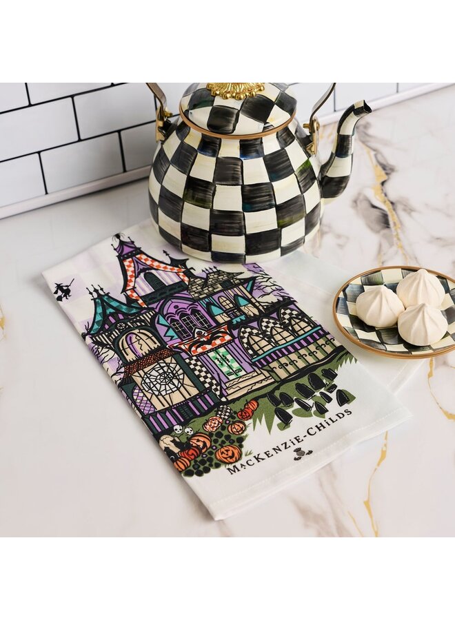 Haunted House Printed Dish Towel