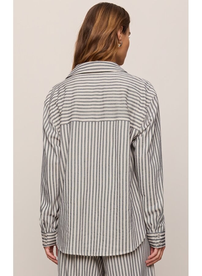 Reese Button Up Stripe Top Eclipse-