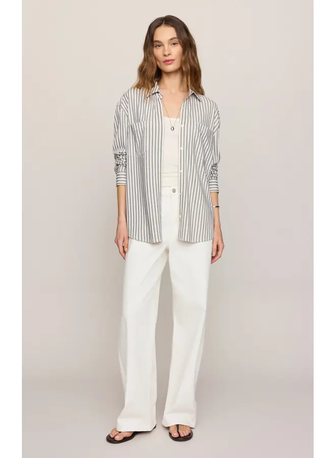 Reese Button Up Stripe Top Eclipse-