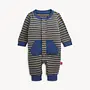 WAFFLE GREEN STRIPE BOYS ROMPER