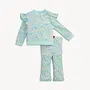WAFFLE GREEN FLORAL GIRLS LS 2 PC SET