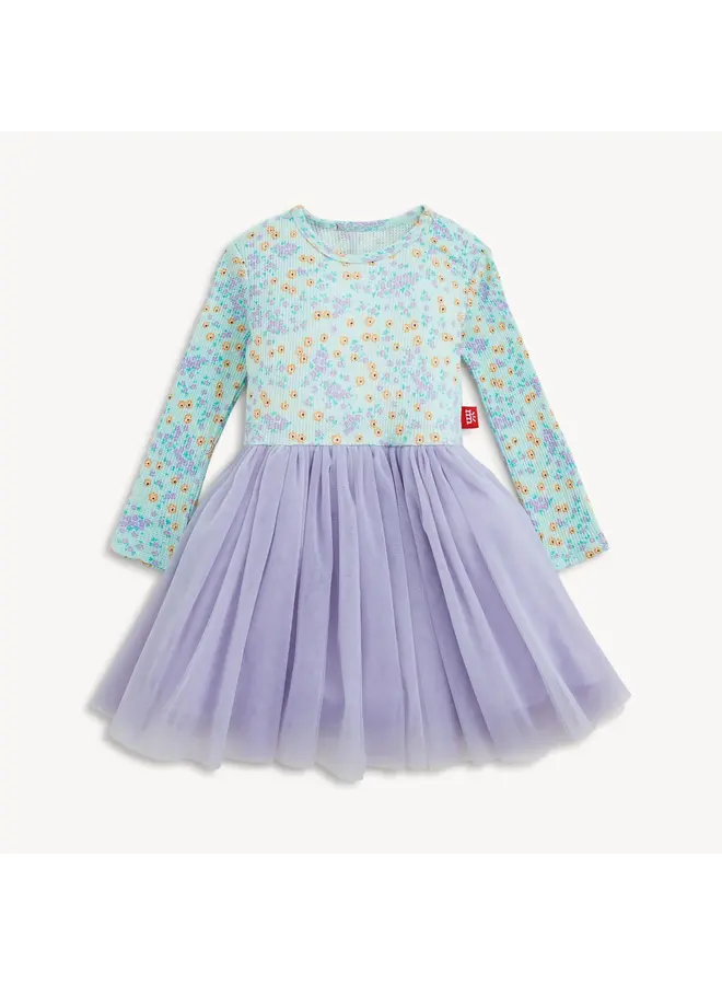 WAFFLE GREEN FLORAL BABY GIRLS TUTU DRESS