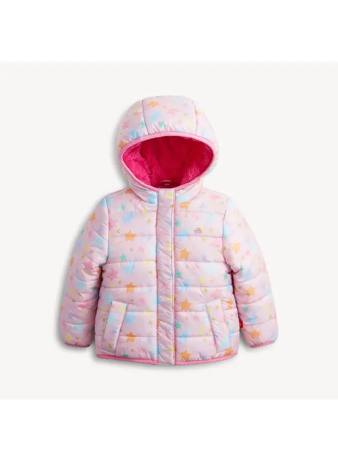 PINK STARS PUFFER JACKET