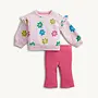 PINK FLORAL FRENCH TERRY L/S SWEATER/PANT SET