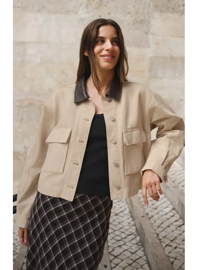 Rey Cropped Chore Jacket - Soapstone