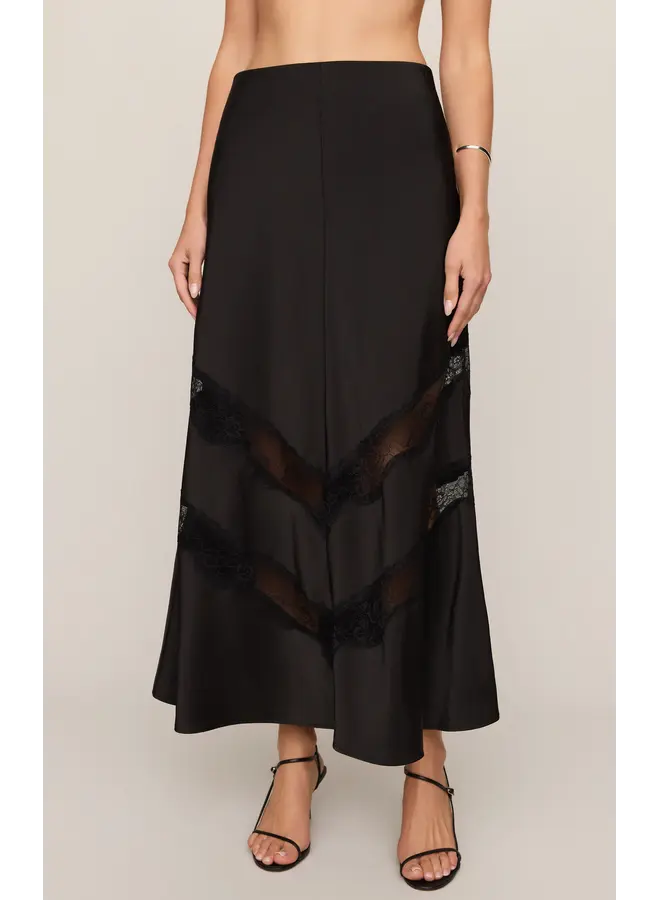 Kori Lace Inset Skirt - Black