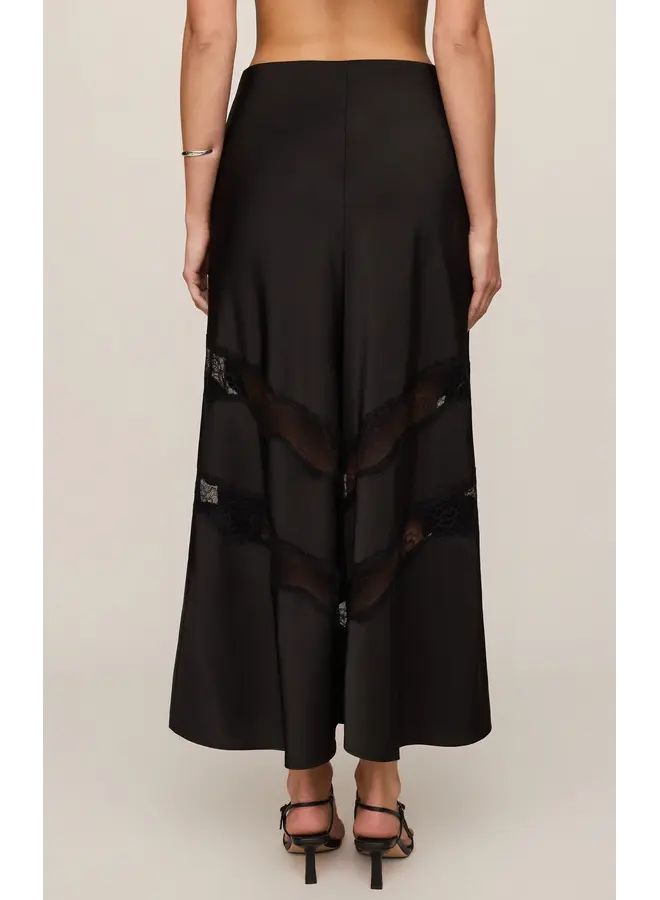 Kori Lace Inset Skirt - Black