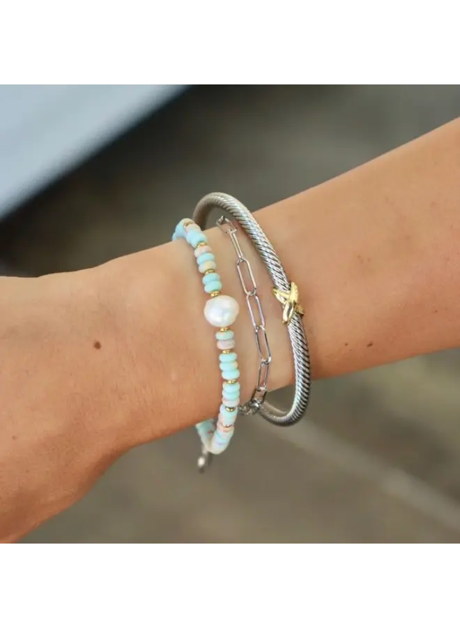 Criss Cross Bangle-Silver